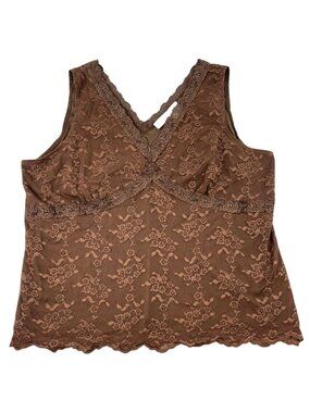 Vintage Worthington Chocolate Brown Lace Cami Tank Top